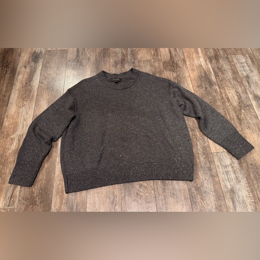 Banana Republic Dark Gray Metallic Crew Neck Sweater